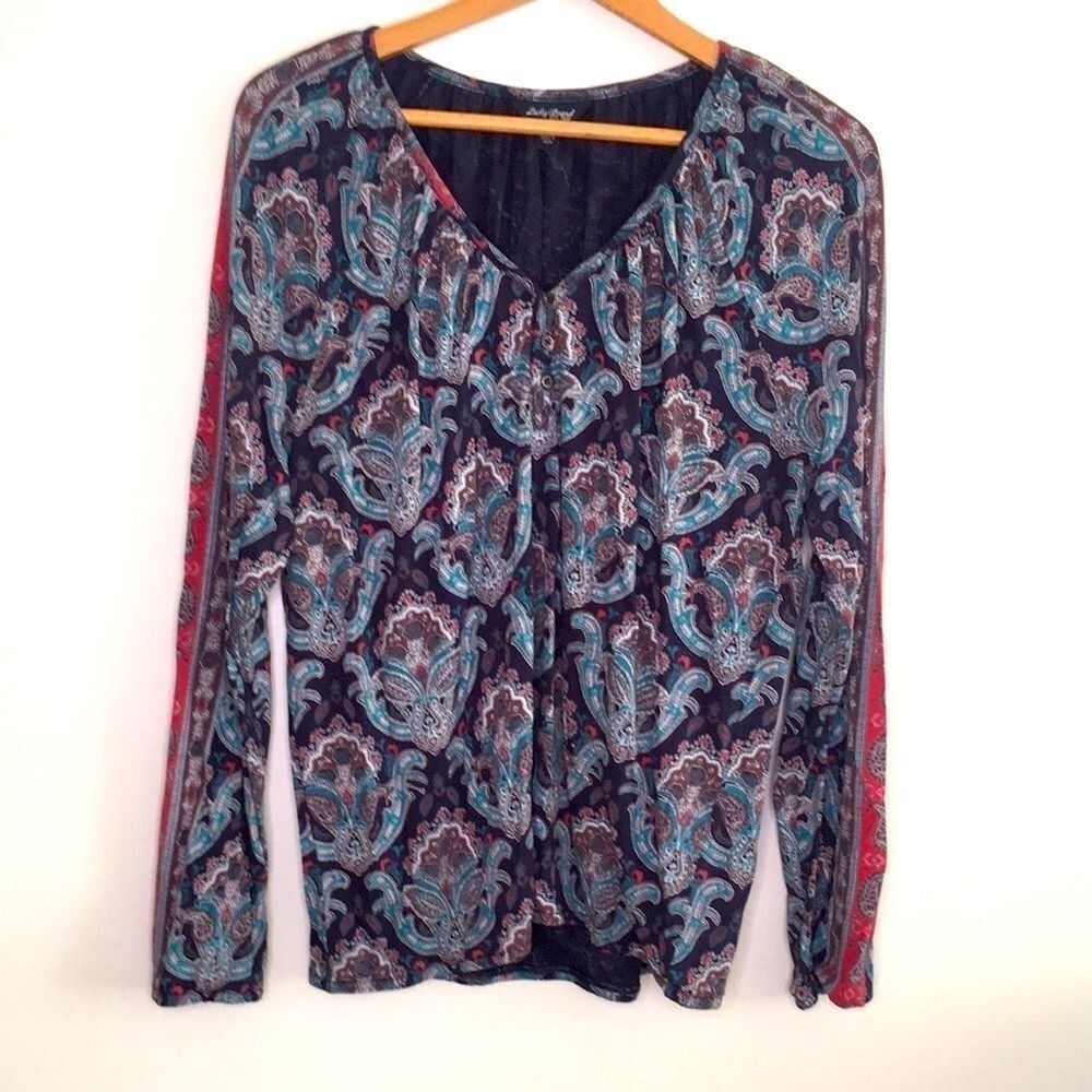 LUCKY BRAND Top Paisley Boho
